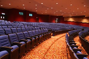 Malaysian Airlines contemporary auditorium uses Futronix dimmer switches and LED dimmer controls throughout.
